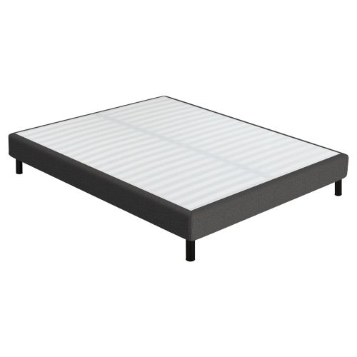 Sommier déco tapissier en kit Terre de Nuit anthracite, conçu pour un montage rapide.