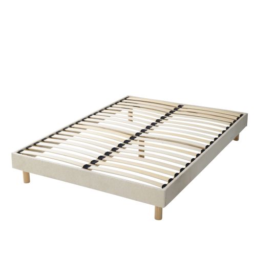 Sommier kit en bois massif avec tissu bouclette 180x200