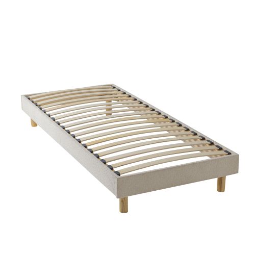 Sommier kit en bois massif avec tissu bouclette 90x200