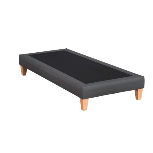 Sommier déco Someo simili cuir gris foncé 2x80x200