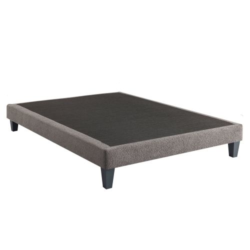 Sommier en tissu bouclette gris baltique Nuage Someo offrant un confort ferme.