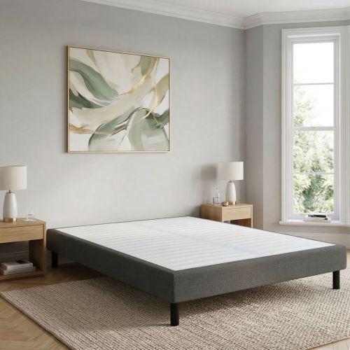 Chambre avec sommier déco tapissier en kit Terre de Nuit, assouplit le confort du matelas.