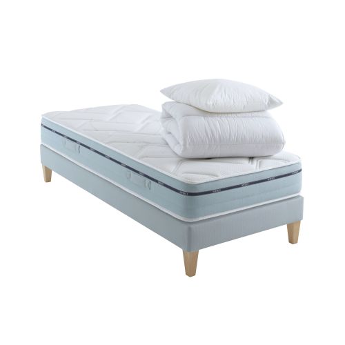 Ensemble matelas mémoire de forme, sommier, pieds, couette et oreiller Songe 500 - SOMEO