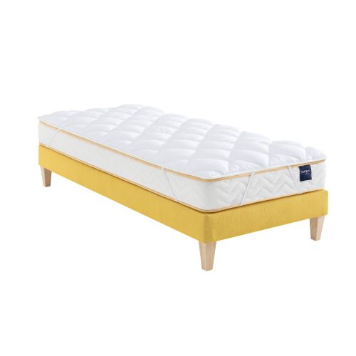 Pack surmatelas ouate ferme 120x190 et oreiller Someo fond blanc