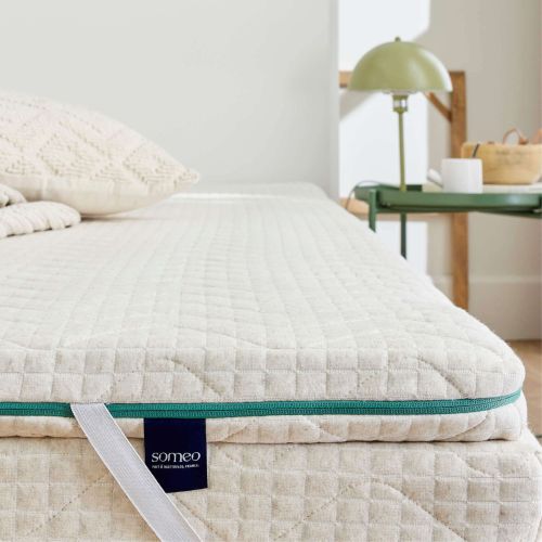 Surmatelas Aube vu de profil mettant en évidence son épaisseur