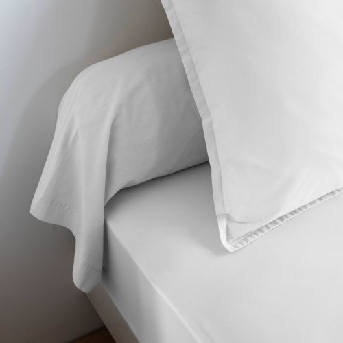 Taie de traversin coton lavé - SOMEO Blanc 90 cm