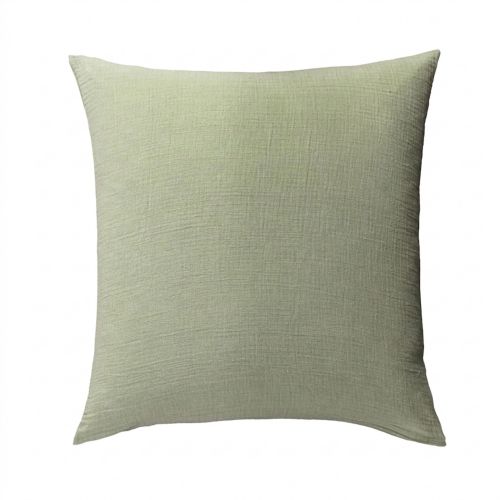 Vue de face de la taie oreiller gaze de coton vert 57 fils 50x70 