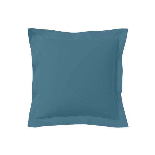 Lot de 2 taies d'oreillers bleu minéral 100% coton biologique