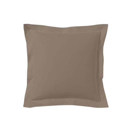 Lot de 2 taies d'oreillers taupe 100% coton biologique