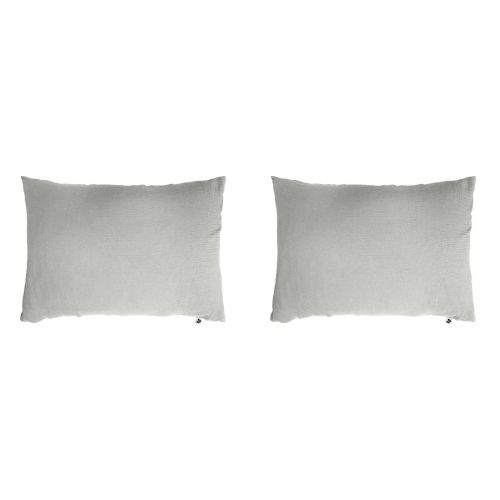 Lot de 2 taies d'oreillers double gaze de coton gris