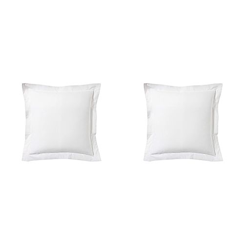 Lot de 2 taies d'oreiller blanc 100% lin 65x65 cm