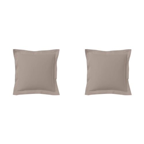 Lot de 2 taies d'oreillers percale lin 65x65 cm