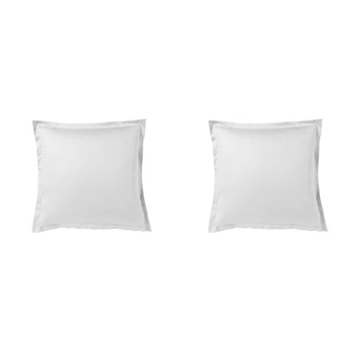 Lot de 2 taies d'oreiller blanc 100% satin de coton