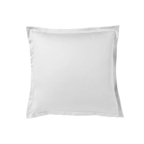 Lot de 2 taies d'oreiller blanc 100% satin de coton 65x65 cm