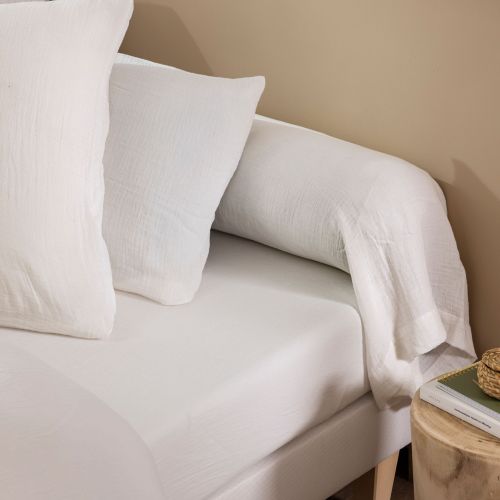 Taie de traversin 100% gaze de coton kaki Terre de Nuit NOA ambiance