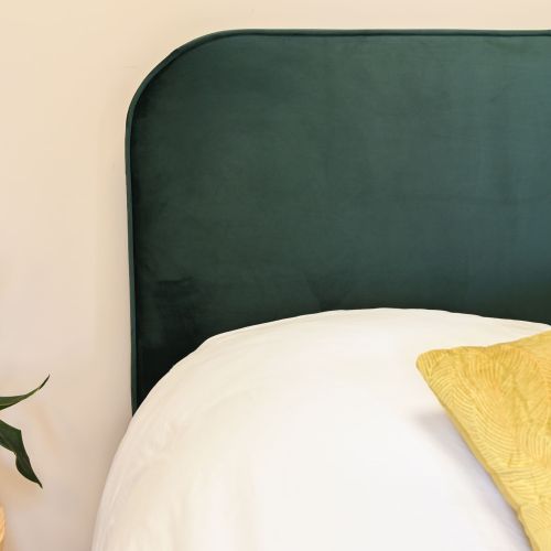 Tête de lit MARSELLA 160cm en velours vert - Terre de Nuit