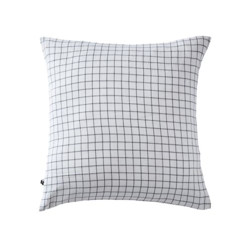 Taie d'oreiller à carreaux double gaze de coton blanc
