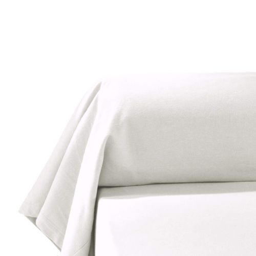 Taie de traversin flanelle blanc 140/160 cm