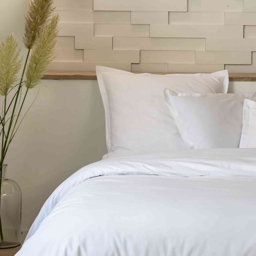 Parure de lit percale unie blanc