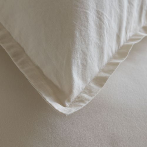Taie d'oreiller coton lavé - SOMEO Beige 65x65