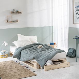 Lit palette enfant en pin massif avec tiroir - LT84002
