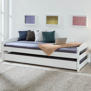Lit gigogne relevable en bois massif 90x200 - LT12009