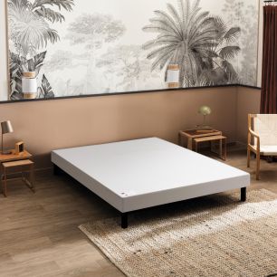 Sommier tapissier à lattes recouvertes + pieds - Escale Ferme