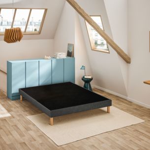 Sommier déco tapissier Unic gris - Bultex