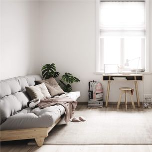 Banquette ajustable en pin massif naturel avec matelas futon 140x200