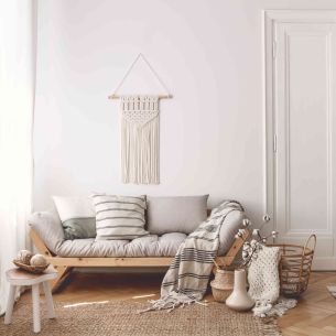 Banquette ajustable BEBOP en pin massif naturel matelas 75x200 + coussins 40x60 inclus