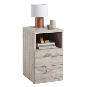 Chevet 2 tiroirs + 1 niche en bois - CH13024