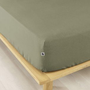 Drap housse flanelle kaki