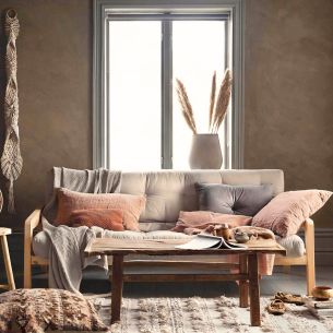 Banquette ajustable GRAB en pin massif naturel avec matelas futon 130x190