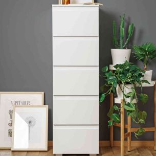 Commode 5 tiroirs blanc
