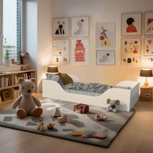 Lit enfant en bois blanc 