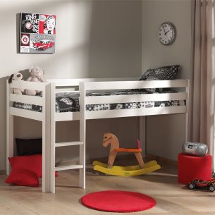 Lit mi-hauteur en pin massif  90x200