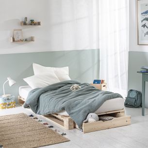Lit palette enfant en pin massif avec tiroir - LT84002
