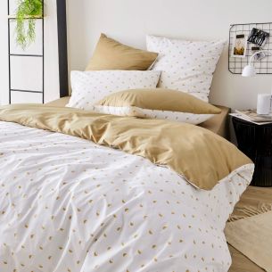 Parure de lit percale Alex moka - Tradilinge
