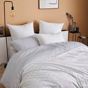 Parure de lit percale Alex nuage - Tradilinge