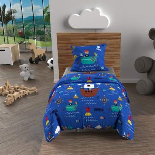 Parure de lit enfant Pirates bleu