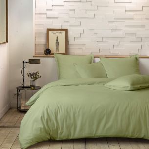 Parure de lit percale Sauge