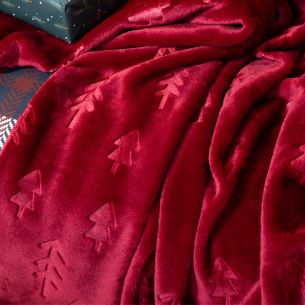 Plaid polaire pin rouge 