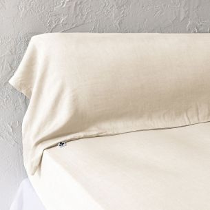 Taie de traversin 43x185 lyocell uni pampa Lysandre Terre de Nuit ambiance