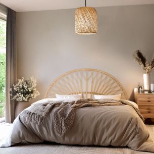 Tête de lit en rotin arrondie coloris naturel - TL83001
