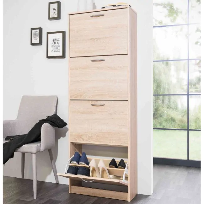 Meuble à Chaussure 4 Etagères en Bois