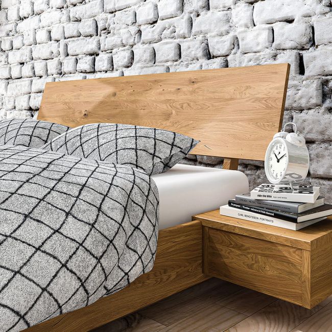 Chevet Léo en chêne massif haut de gamme, meuble pour la chambre. Lotuséa