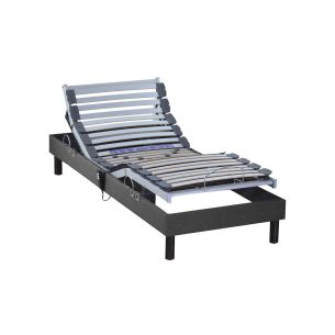 Sommier électrique de relaxation tout lattes tissu anthracite