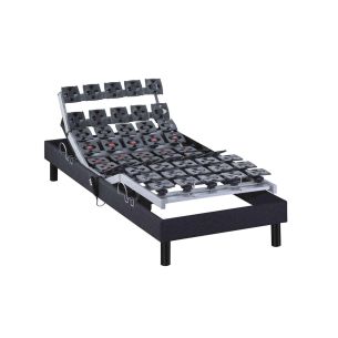 Sommier électrique de relaxation tout plots tissu anthracite