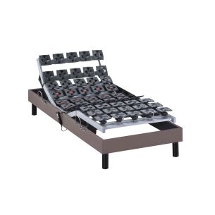 Sommier électrique de relaxation tout plots tissu taupe