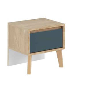 Chevet 1 tiroir en bois imitation chêne clair - CH5046